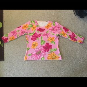 Pink Print Sweater Size L